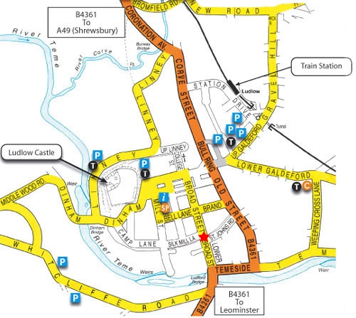 Ludlow town Street Map